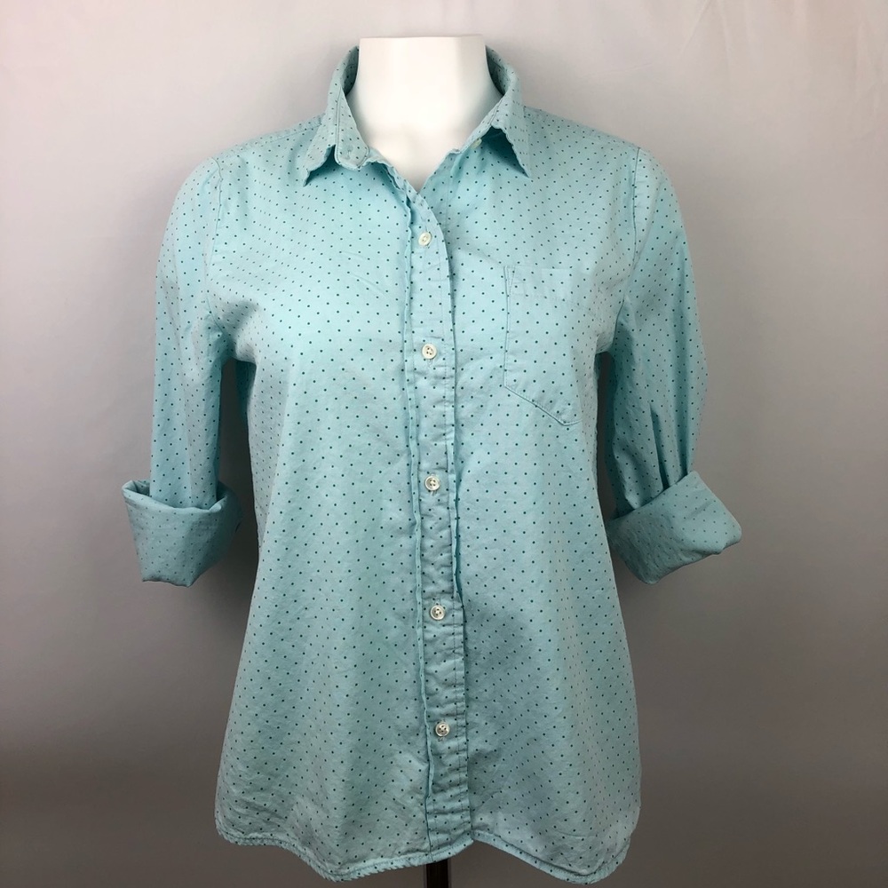 J. Crew Women’s Polka Dot Button Down Shirt Sz 8
